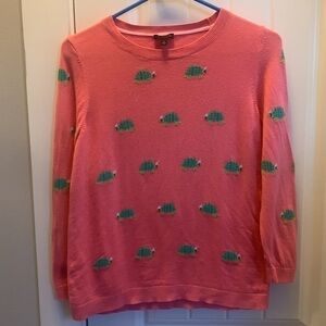 Talbots pink sweater with turtles